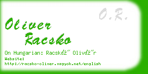 oliver racsko business card